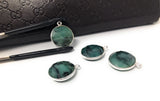 5Pcs Emerald Gemstone Charms, Sterling Silver Bracelet Charms for DIY Jewelry Making, May Birthstone , 19.5x16mm