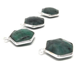Side View of Natural Emerald gemstone charms for jewelry making