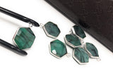 4Pcs /5Pcs Emerald Gemstone Charms, Sterling Silver Charms, May Birthstone DIY Jewelry Making Supplies, 20x15.25mm