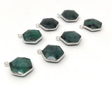 4Pcs /5Pcs Emerald Gemstone Charms, Sterling Silver Charms, May Birthstone DIY Jewelry Making Supplies, 20x15.25mm