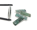 Emerald Charms, Gemstone Charms, Sterling Silver Charms, Jewelry Making, Jewelry Supplies, Add a Charm, DIY Earrings, 31.75X10.5mm, 1 Pc