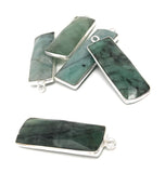 Emerald Charms, Gemstone Charms, Sterling Silver Charms, Jewelry Making, Jewelry Supplies, Add a Charm, DIY Earrings, 31.75X10.5mm, 1 Pc