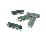 Emerald Charms, Gemstone Charms, Sterling Silver Charms, Jewelry Making, Jewelry Supplies, Add a Charm, DIY Earrings, 31.75X10.5mm, 1 Pc