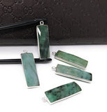 Emerald Charms, Gemstone Charms, Sterling Silver Charms, Jewelry Making, Jewelry Supplies, Add a Charm, DIY Earrings, 31.75X10.5mm, 1 Pc