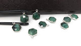 10 Pcs/11Pcs Emerald Gemstone Charms, Sterling Silver Charms for DIY Jewelry Making, May Birthstone Charms, 16.5X12mm