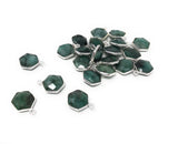 10 Pcs/11Pcs Emerald Gemstone Charms, Sterling Silver Charms for DIY Jewelry Making, May Birthstone Charms, 16.5X12mm