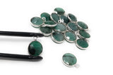 4 Pcs Emerald Gemstone Charms, Sterling Silver Briolette Charms, Jewelry Supplies for Jewelry Making, Bulk Wholesale Charms, 15X12mm