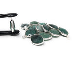 7 Pcs Emerald Gemstone Charms, DIY Sterling Silver Charms for Jewelry Making, May Birthstone Charms, 17X11mm