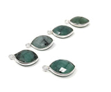 7 Pcs Emerald Gemstone Charms, DIY Sterling Silver Charms for Jewelry Making, May Birthstone Charms, 17X11mm