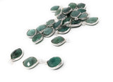 Emerald Gemstone Charms, Sterling Silver Charms for DIY Jewelry Making, Bulk Jewelry Supplies, May Birthstone Charms, 5 Pcs Lot 15.5X10mm