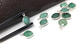 Emerald Gemstone Charms, Sterling Silver Charms for DIY Jewelry Making, Bulk Jewelry Supplies, May Birthstone Charms, 5 Pcs Lot 15.5X10mm