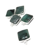 Emerald Charms, Gemstone Charms, Sterling Silver Charms, Jewelry Making, Jewelry Supplies, Add a Charm, Bracelet Charms, 14X11mm, 1 Pc