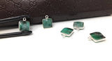 Emerald Charms, Gemstone Charms, Sterling Silver Charms, Jewelry Making, Jewelry Supplies, Add a Charm, Bracelet Charms, 14X11mm, 1 Pc