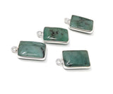 Emerald Gemstone Charms, Sterling Silver Charms, Jewelry Making, Jewelry Supplies, Add a Charm, Bracelet Charms, 17X10mm, 1 Pc
