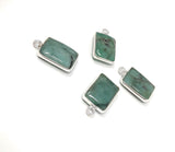 Emerald Gemstone Charms, Sterling Silver Charms, Jewelry Making, Jewelry Supplies, Add a Charm, Bracelet Charms, 17X10mm, 1 Pc