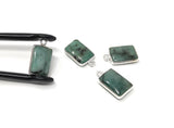 Emerald Gemstone Charms, Sterling Silver Charms, Jewelry Making, Jewelry Supplies, Add a Charm, Bracelet Charms, 17X10mm, 1 Pc