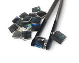 13 Pcs Labradorite Gemstone Charms, Sterling Silver Charms , Wholesale Bulk Jewelry Making Charms, 16.5mm - 17.5mm