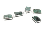 5Pcs Emerald Charms, Gemstone Charms, Sterling Silver Charms, Jewelry Making, Jewelry Supplies, Add a Charm, Bracelet Charms, 16X9mm