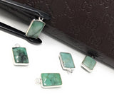5Pcs Emerald Charms, Gemstone Charms, Sterling Silver Charms, Jewelry Making, Jewelry Supplies, Add a Charm, Bracelet Charms, 16X9mm