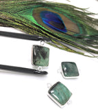 3Pcs Emerald Connectors, Gemstone Connectors, Silver Connectors, Jewelry Making, Jewelry Supplies, Jewelry findings, DIY Jewelry, 20X14mm