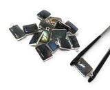 13 Pcs Labradorite Gemstone Charms, Sterling Silver Briolette Charms , Wholesale Jewelry Findings, Jewelry Making, Jewelry Supplies, 17x10mm