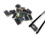 13 Pcs Labradorite Gemstone Charms, Sterling Silver Briolette Charms , Wholesale Jewelry Findings, Jewelry Making, Jewelry Supplies, 17x10mm