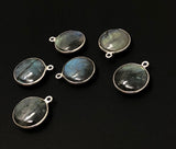 Labradorite Gemstone Charms, Sterling Silver Briolette Charms , Wholesale Jewelry Findings, Jewelry Making, Jewelry Supplies, 19.5x16mm