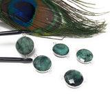 Natural Emerald Gemstone Connector, Sterling Silver Connectors, Wholesale Jewelry Findings for Jewelry Making, Jewelry Supplies, 22x16mm