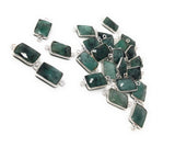 Natural Emerald Gemstone Connector, Sterling Silver Connectors, Jewelry Findings for Jewelry Making, Jewelry Supplies, 19.5 x9mm - 20 x10mm