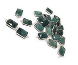 Natural Emerald Gemstone Connector, Sterling Silver Connectors, Jewelry Findings for Jewelry Making, Jewelry Supplies, 19.5 x9mm - 20 x10mm