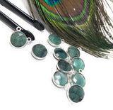 Natural Emerald Gemstone Connector, Sterling Silver Connectors, Wholesale Jewelry Findings for Jewelry Making, Jewelry Supplies, 12.5mmX14mm