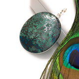 Natural Azurite Malachite Pendant, Genuine Gemstone Sterling Silver Pendant, Wholesale Jewelry for DIY Jewelry Making