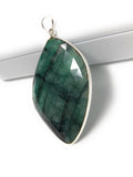 Natural Emerald Sterling Silver Pendant, Gemstone Pendant, Emerald Pendant, May Birthstone Pendant, Wholesale DIY Jewelry Making