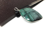 Natural Emerald Sterling Silver Pendant, Gemstone Pendant, Emerald Pendant, May Birthstone Pendant, Wholesale DIY Jewelry Making