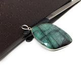 Natural Emerald Sterling Silver Pendant, Gemstone Pendant, Emerald Pendant, May Birthstone Pendant, Wholesale DIY Jewelry Making