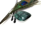 Natural Emerald Sterling Silver Pendant, Gemstone Pendant, Emerald Pendant, May Birthstone Pendant, Wholesale DIY Jewelry Making