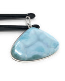 Natural Gemstone Larimar Pendant, Sterling Silver Jewelry, Dominican Republic Pendant at Wholesale Price, Gifts for Her, 41.25x46mm
