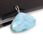 Natural Gemstone Larimar Pendant, Sterling Silver Jewelry, Dominican Republic Pendant at Wholesale Price, Gifts for Her, 41.25x46mm