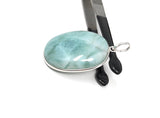 Larimar Pendant, Gemstone Pendant, Larimar, Gemstone Jewelry, Silver Pendant, Sterling Silver Pendant, Natural Gemstone Pendant, 47.65x25mm