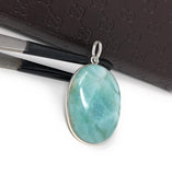 Larimar Pendant, Gemstone Pendant, Larimar, Gemstone Jewelry, Silver Pendant, Sterling Silver Pendant, Natural Gemstone Pendant, 47.65x25mm