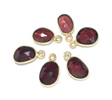 Wholesale Garnet Gemstone Charms, Gold Plated Sterling Silver Charms, Jewelry Findings for DIY Jewelry Making, Jewelry Supplies, 4 PC/5 PC