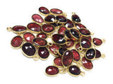Wholesale Garnet Gemstone Charms, Gold Plated Sterling Silver Charms, Jewelry Findings for DIY Jewelry Making, Jewelry Supplies, 4 PC/5 PC