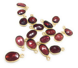 Wholesale Garnet Gemstone Charms, Gold Plated Sterling Silver Charms, Jewelry Findings for DIY Jewelry Making, Jewelry Supplies, 4 PC/5 PC