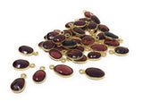Wholesale Garnet Gemstone Charms, Gold Plated Sterling Silver Charms, Jewelry Findings for DIY Jewelry Making, Jewelry Supplies, 4 PC/5 PC