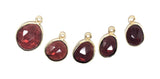5 Pcs Garnet Gemstone Charms, Gold Plated Sterling Silver Charms, Jewelry Findings for Jewelry Making, Wholesale Bulk Jewelry Supplies