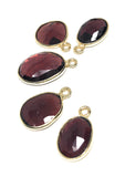 5 Pcs Garnet Gemstone Charms, Gold Plated Sterling Silver Charms, Jewelry Findings for Jewelry Making, Wholesale Bulk Jewelry Supplies