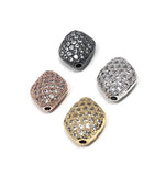 CZ Micro Pave Beads, Pave Spacer Beads for DIY Jewelry, Jewelry Findings for Jewelry Making, Wholesale Beads, 11.5mmX 8.5mm, 1 Piece