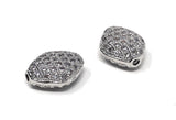 CZ Micro Pave Beads, Pave Spacer Beads for DIY Jewelry, Jewelry Findings for Jewelry Making, Wholesale Beads, 11.5mmX 8.5mm, 1 Piece