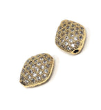 CZ Micro Pave Beads, Pave Spacer Beads for DIY Jewelry, Jewelry Findings for Jewelry Making, Wholesale Beads, 11.5mmX 8.5mm, 1 Piece