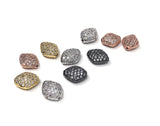 CZ Micro Pave Beads, Pave Spacer Beads for DIY Jewelry, Jewelry Findings for Jewelry Making, Wholesale Beads, 11.5mmX 8.5mm, 1 Piece